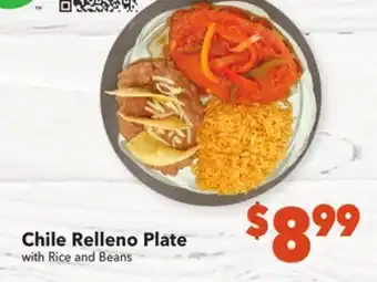 Vallarta Supermarkets Chile relleno plate offer