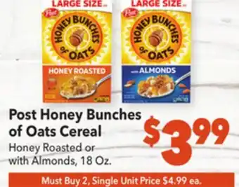 Vallarta Supermarkets Post honey bunches of oats cereal offer