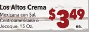 Vallarta Supermarkets Los altos crema offer