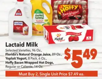 Vallarta Supermarkets Lactaid milk offer