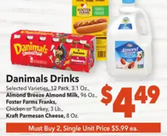 Vallarta Supermarkets Danimals drinks offer