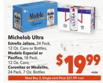 Vallarta Supermarkets Michelob ultra estrella offer