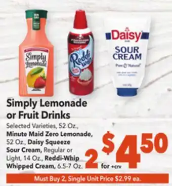Vallarta Supermarkets Simply lemonade or fruit drinks offer
