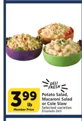 Vons Potato salad, macaroni salad or cole slaw offer