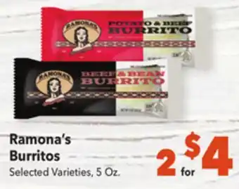 Vallarta Supermarkets Ramona's burritos offer
