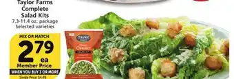 Vons Taylor farms complete salad kits offer
