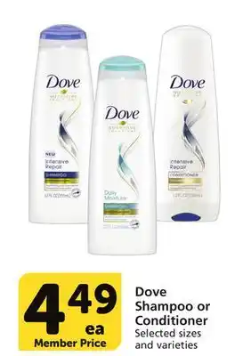 Vons Dove shampoo or conditioner offer