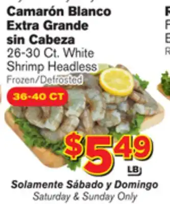 El Super Fresh White shrimp headless shrimp offer