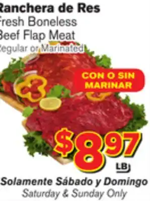 El Super Fresh Boneless beef flap meat offer