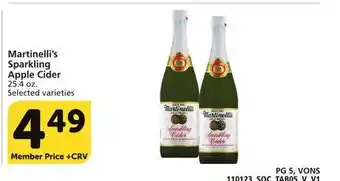 Vons Martinelli's sparkling apple cider offer