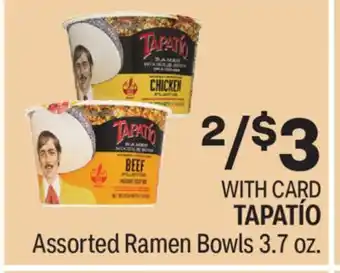 CVS Tapatío assorted ramen bowls 3.7 oz offer