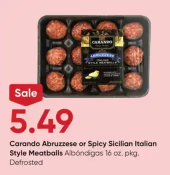 Stater Bros Carando abruzzese or spicy sicilian italian style meatballs offer