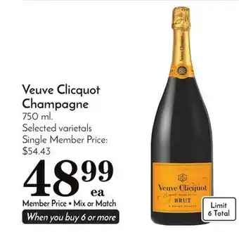 Pavilions Veuve clicquot champagne offer