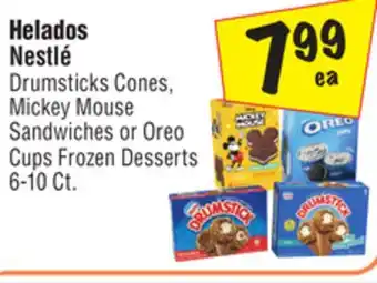 El Super Drumsticks cones, mickey mouse sandwiches or oreo cups frozen desserts offer
