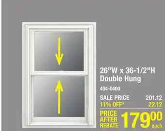 Menards Jeld-wen good series 26w x 36-1/2h white vinyl double hung window with nailing flange offer
