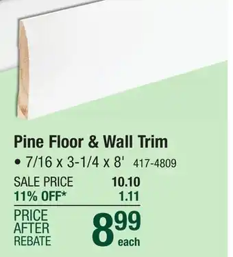 Menards Mastercraft 7/16 x 3-1/4 x 8' primed fj pine ranch base moulding 713 offer