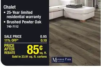 Menards Monroe park chalet brushed pewter oak 8-1/33 x 47-16/25 laminate flooring (23.91 sq.ft/ctn) offer