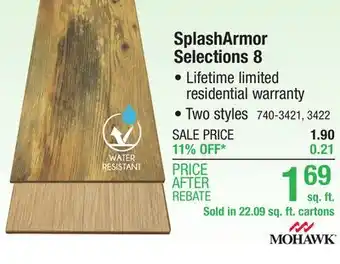 Menards Mohawk splasharmor selections 8 pebblerock pine 7-1/2 x 47-1/4 laminate flooring (22.09 sq.ft/ctn) offer