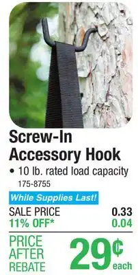 Menards Treestand screw-in accessory hook offer