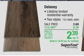 Menards Superfast delaney jute floating luxury vinyl plank flooring 7 x 48 (18.93 sq.ft/ctn) offer