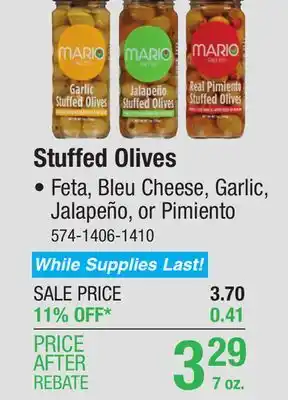 Menards Mario feta cheese stuffed olives - 7 oz offer