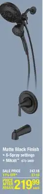 Menards Matte black finish offer