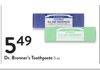 Fresh Thyme Dr. bronner's toothpaste offer