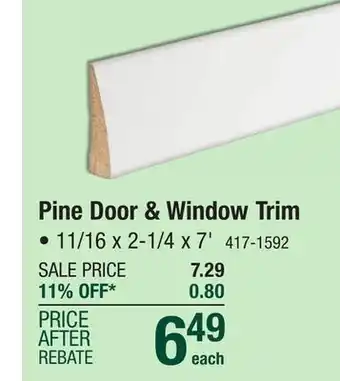 Menards Mastercraft 11/16 x 2-1/4 x 7' primed fj pine ranch casing 316 offer