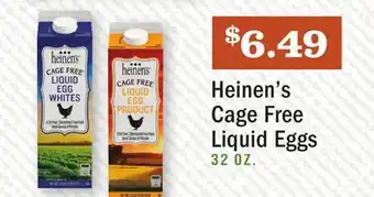 Heinen's Heinen's cage free liquid eggs offer