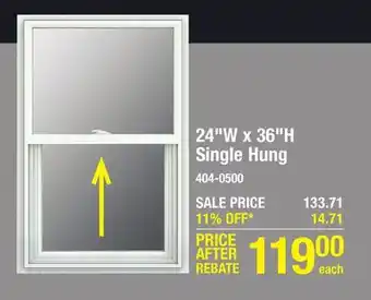 Menards Jeld-wen good series 24w x 36h white vinyl single hung window with nailing flange offer