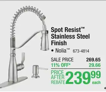 Menards Moen nolia one-handle pull-down spot resist stainless kitchen faucet offer