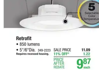 Menards Juno 5/6 retrobasics led recessed retrofit downlight offer