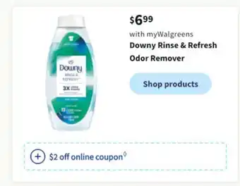 Walgreens Downy rinse & refresh odor remover offer