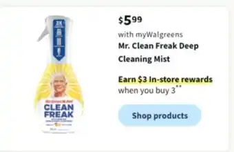 Walgreens Mr. clean freak deep cleaning mist offer
