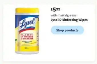 Walgreens Lysol disinfecting wipes offer