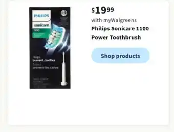 Walgreens Philips sonicare 1100 power toothbrush offer