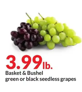Hy-Vee Basket & bushel green or black seedless grapes offer