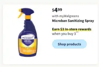 Walgreens Microban sanitizing spray offer