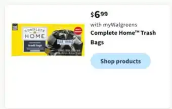 Walgreens Complete home trash bags offer