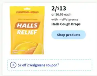 Walgreens Halls cough drops offer