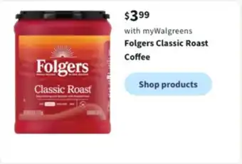 Walgreens Folgers classic roast coffee offer