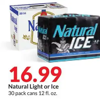 Hy-Vee Natural light or ice offer