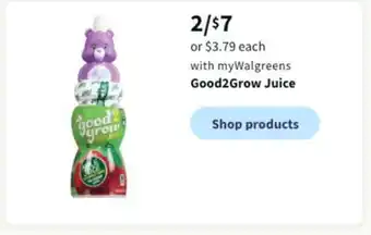 Walgreens Good2grow juice offer