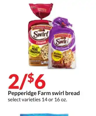 Hy-Vee Pepperidge farm swirl bread offer