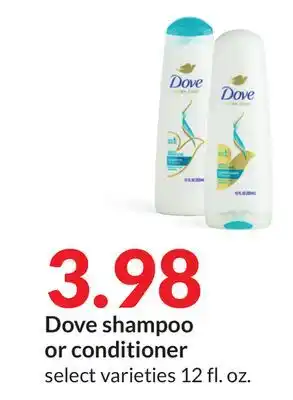 Hy-Vee Dove shampoo or conditioner offer