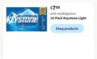 Walgreens 15-pack keystone light offer