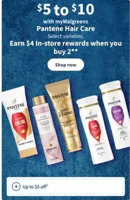 Walgreens Pantene hair care offer