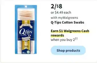 Walgreens Q tips cotton swabs offer