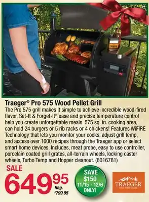 Ace Hardware Traeger pro 575 wood pellet grill offer