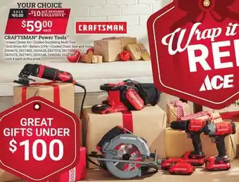 Ace Hardware Craftsman power tools offer